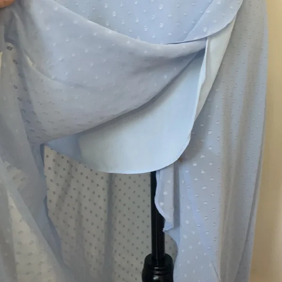 For Love & Lemons x Jaime King Baby Blue Wrap Dress LA Store Exclusive - Picture 5 of 8